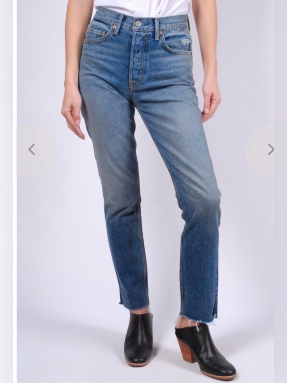 GRLFRND revolve straight leg denim karolina 100% cotton jeans, size 24